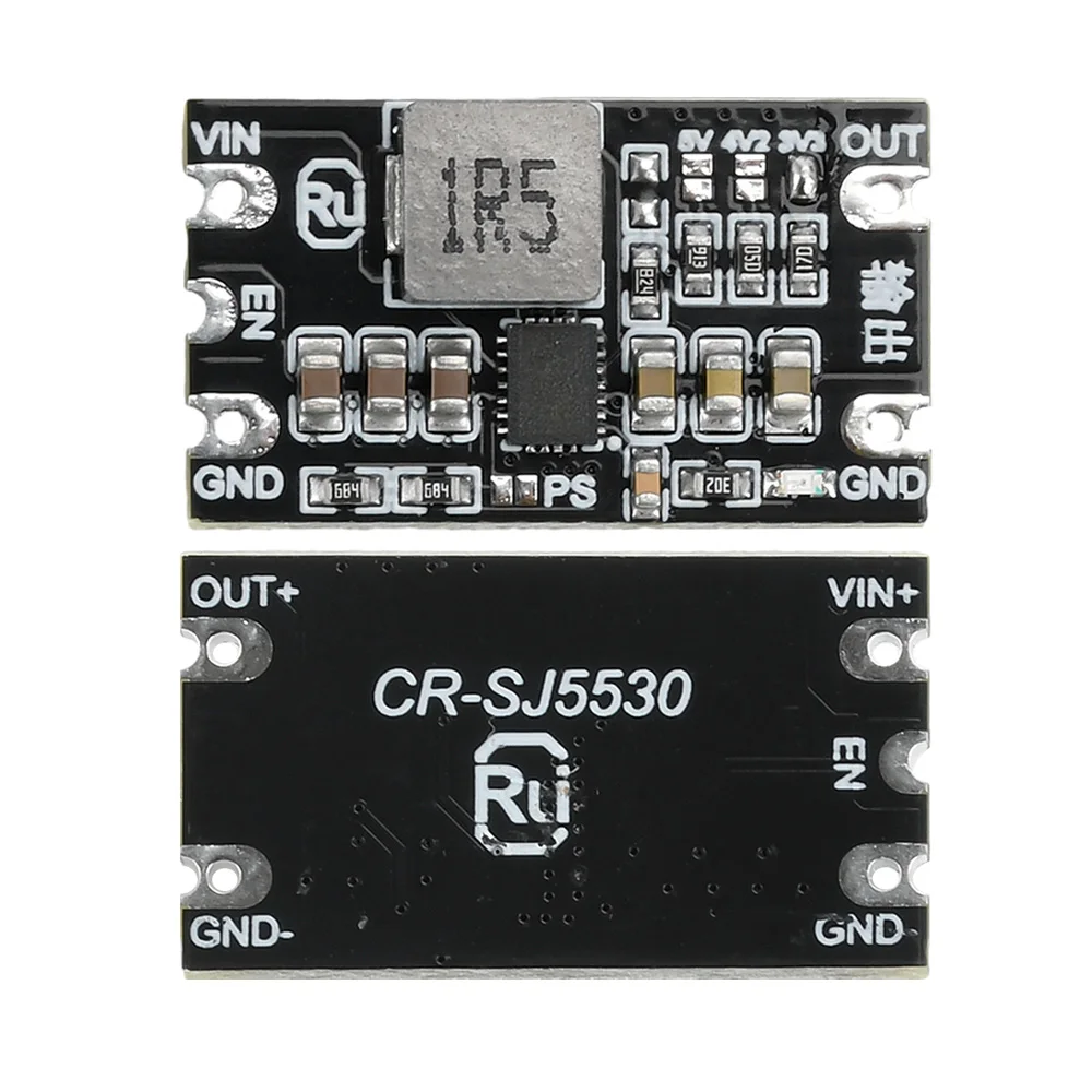 Módulo de alimentação step-up/dowm DC-DC 1.8-5.5V a 3.3V 4.2V 5V 3A Placa de impulso Buck ajustável com proteção contra curto-circuito