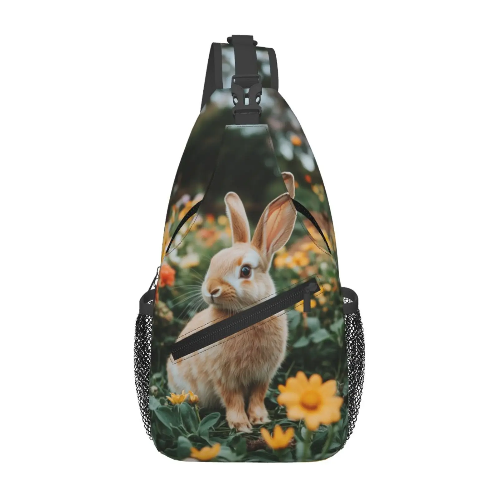 Bunny Printing Men Crossbody Bag Large Chest Bag,Travel Hiking Sports Running,Personalized Gifts for Birthday Hand Bags