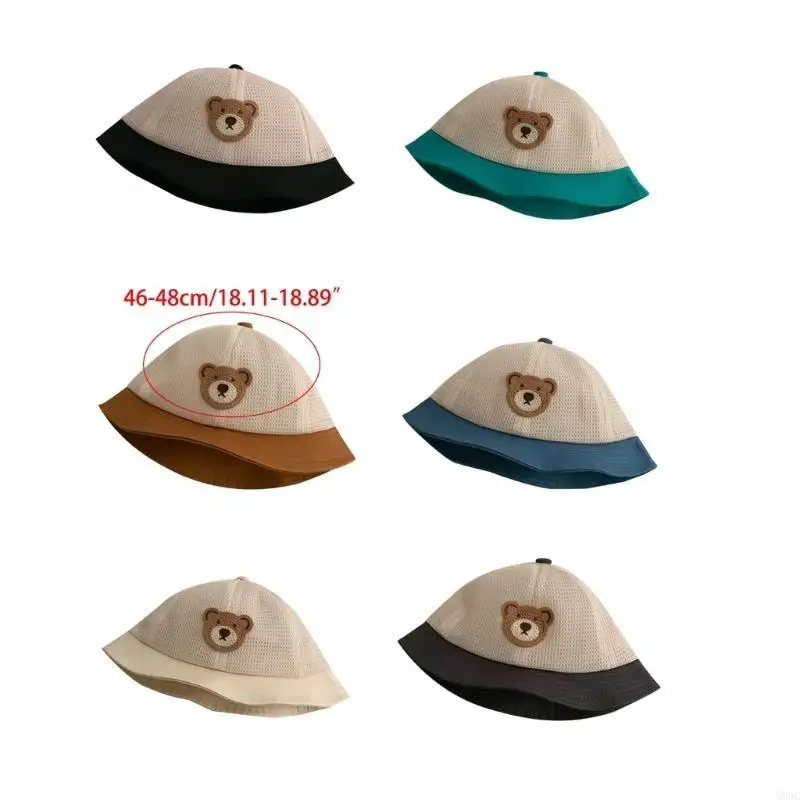 M89C طفل قبعة صياد التطريز قبة طفل الفتيات الفتيان قبعة دلو الربيع الصيف قبعة