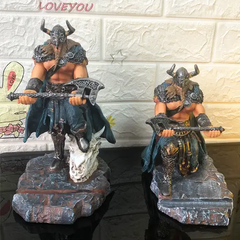 북유럽 바이킹 뿔 나이트 펜 홀더, 데스크탑 펜 랙, 휴대폰 스탠드, 레진 수공예 장식