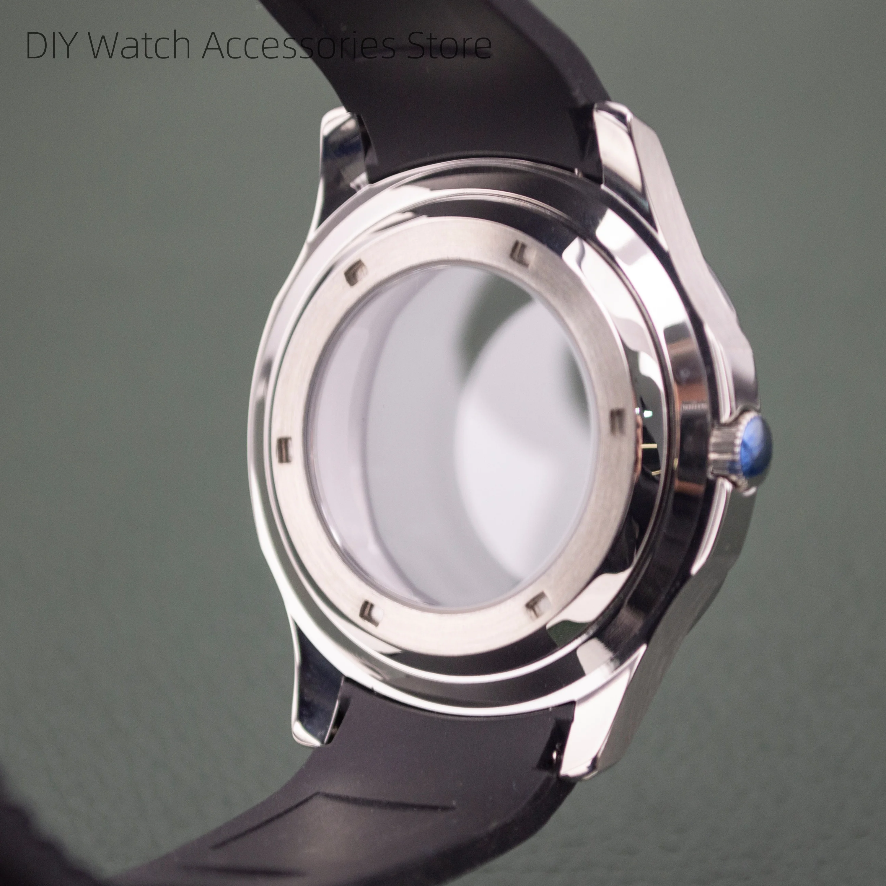 Sapphire Glass Stainless Steel Watch Case NH35 Case Diamonds Watchcase Rubber Bracelet for Nautilus AQUANAUT NH35 Movement Parts