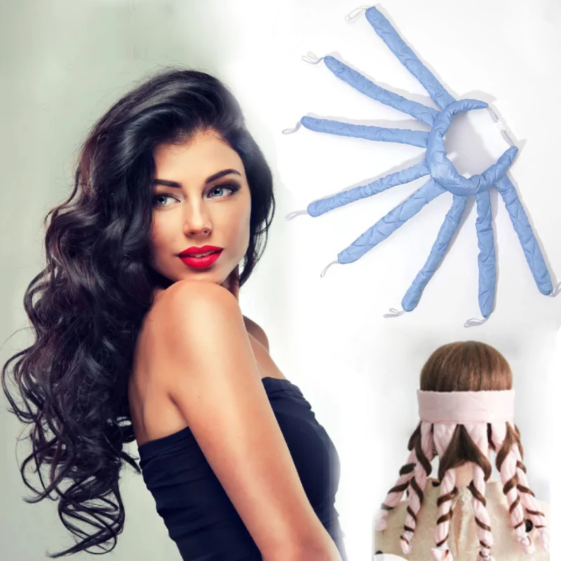 Rizador de pelo sin calor para mujer, barra rizadora perezosa para la cabeza, rulos sin calor, herramientas de cinta para el cabello, accesorios