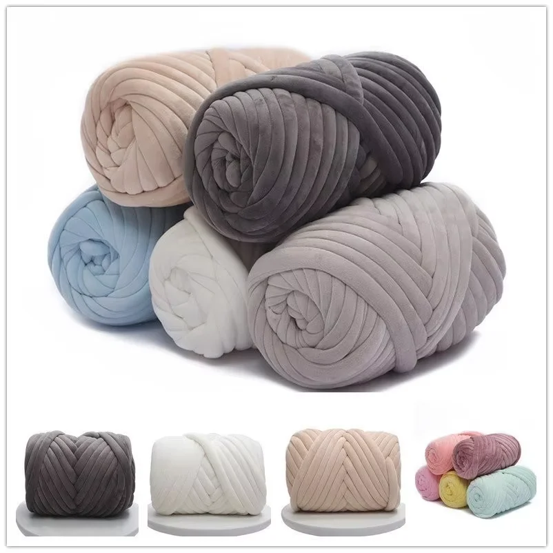 500g-1KG Super Velvet Chunky Yarn Thick Bulky Giant Thread White Bag for Hand Knitting DIY Arm Soft Big Blanket Carpet 자이언트얀