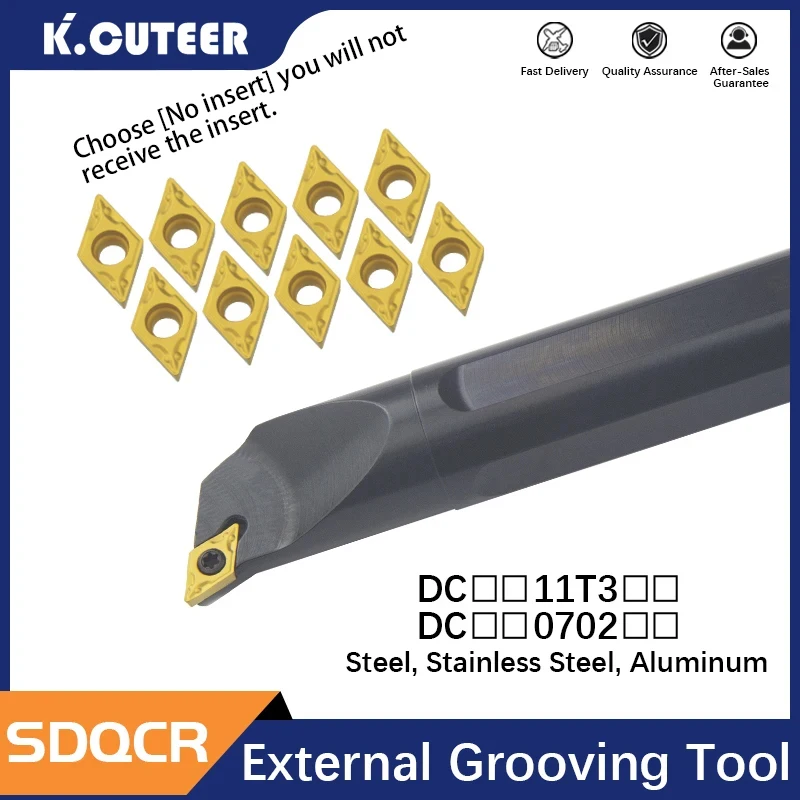 SDQCR S08K-SDQCR07 S16Q-SDQCR11 S32T-SDQCR11 مخرطة تحول أدوات cnc الداخلية أداة حامل شريط مملة SDQCL كربيد إدراج DCMT