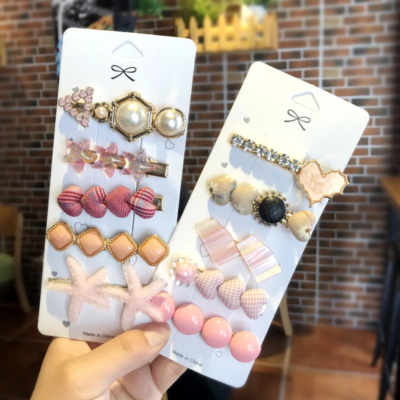 Korean Hair Clips Set For Women Arcylic Pearl Hairclip Trendy Hairpin Jewelry Female Hair Stick Gifts Hair Accessories