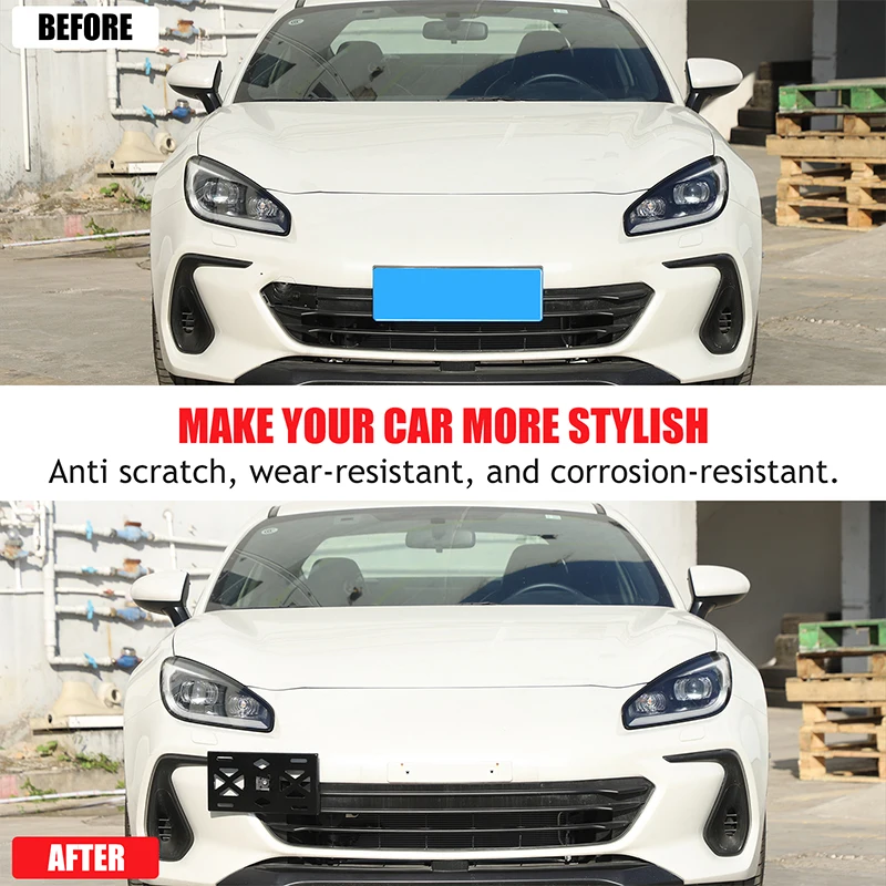 1 قطعة سبائك الألومنيوم الأسود لسوبارو BRZ 2022 + المصد الأمامي للسيارة لوحة ترخيص حامل تعديل السيارة الخارجية الملحقات #3