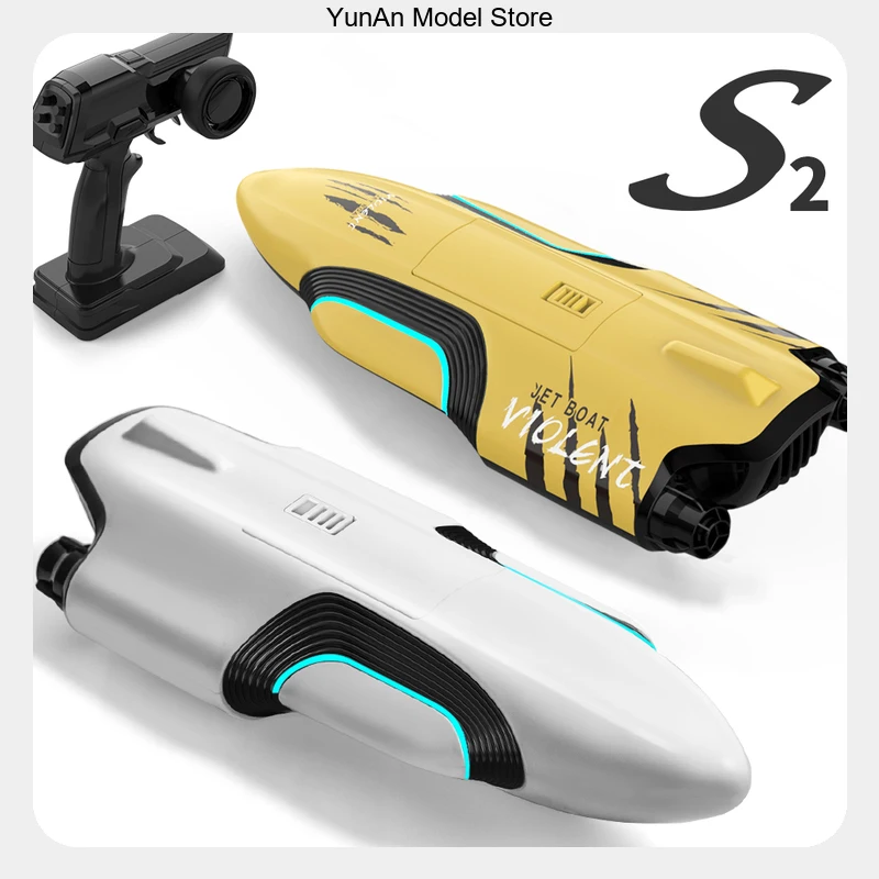 S2 2.4GHz RC Speedboat Dual Jet Pump Auto Capsize Recovery Racing Boat Waterproof LED Model