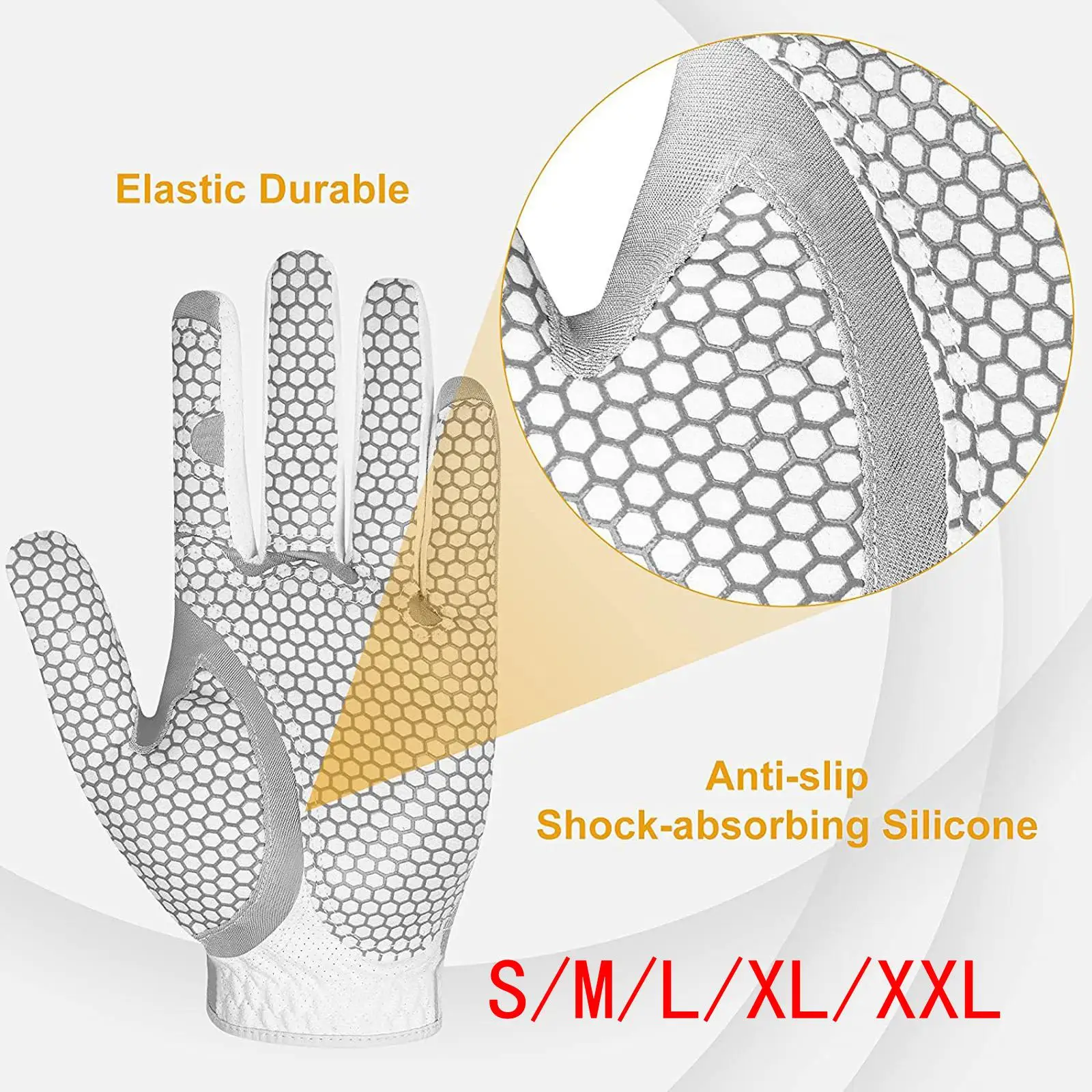 

Golf Glove Left Hand Non Slip Portable Durable Lightweight Protective for Training Sports