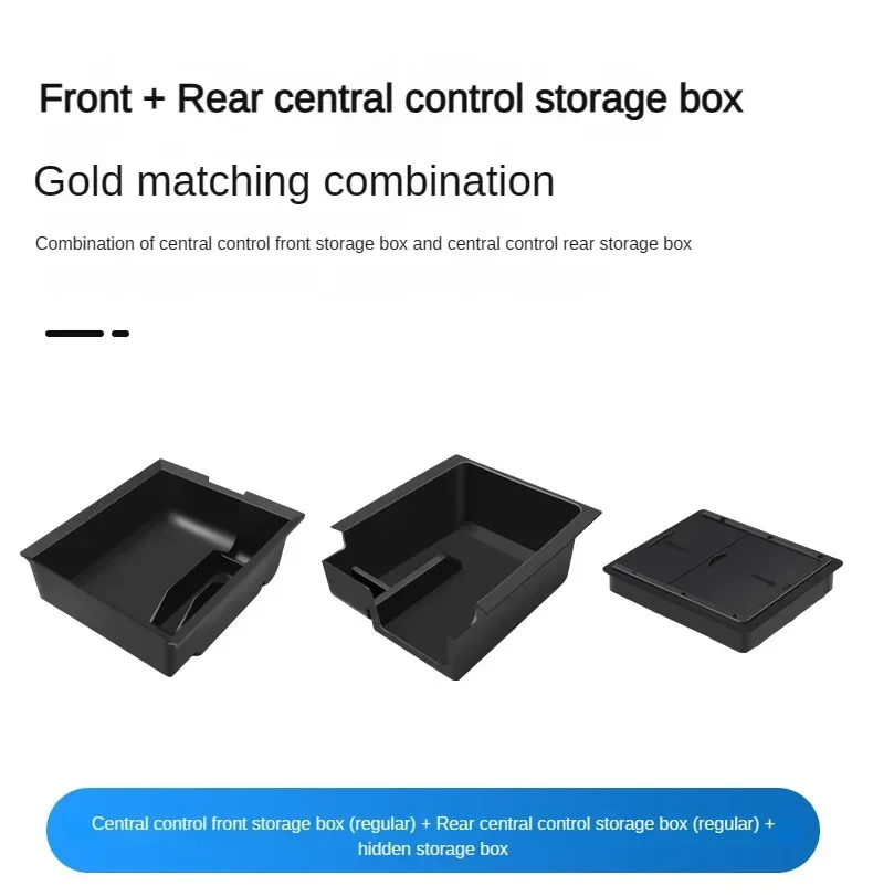 Für Tesla Modell Y 3, Mittelkonsole Lagerung Organizer Box Tablett Armlehne Versteckte Box Bins Tasse Halter Auto Innen Zubehör – Detail 5