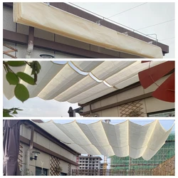Width 0.8m Telescopic Wave Sunshade HDPE Anti-UV Shading Net Customize Home Terrace Balcony Privacy Canopy Shadow