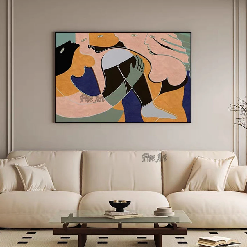 

Hand Painted Canvas Art Modern Abstract Human Figure Oil Painting No Framed Decorative Pictures For Living Room Custom Artwork
