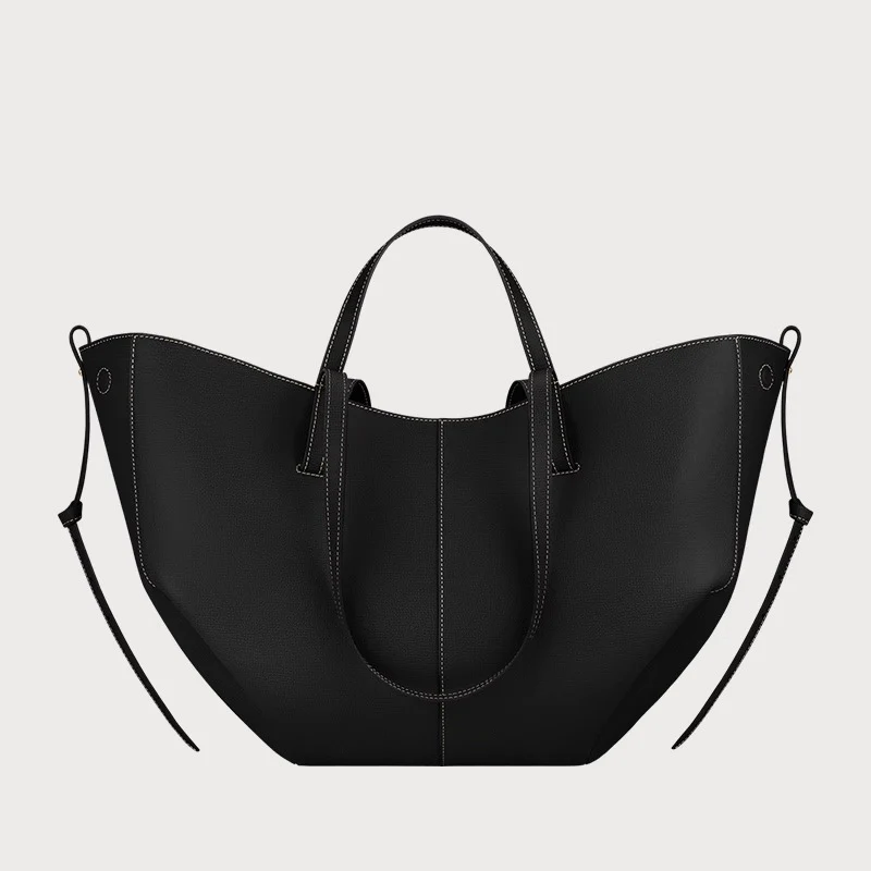 Bolso de mano de cuero de gran capacidad para mujer, bolso de mano plisado para las axilas, bolso informal y moderno con un solo hombro para las axilas