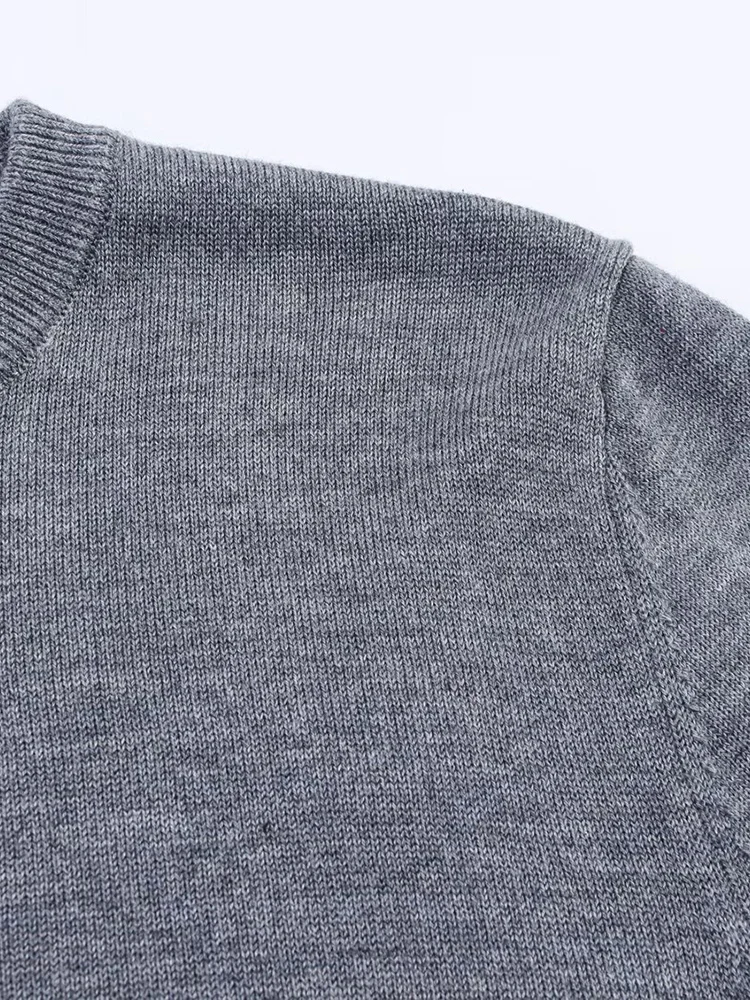 Estilo europeu nova moda feminina versátil temperamento botão decoração destacável em torno do pescoço manga longa topo de malha