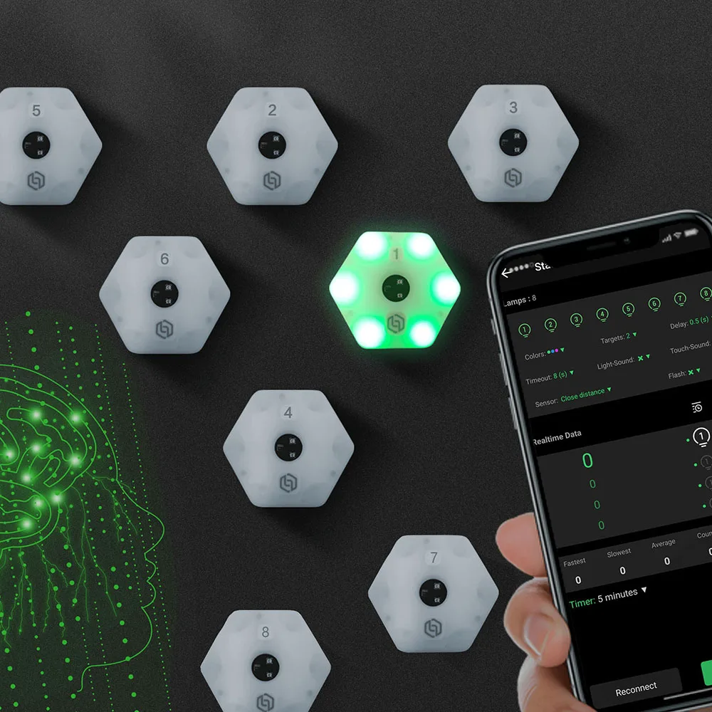 High-end versie Agile Training Reactielicht Kinderfitness Basketbal Taekwondo Sportuitrusting Systeem 8 Lichten + APP