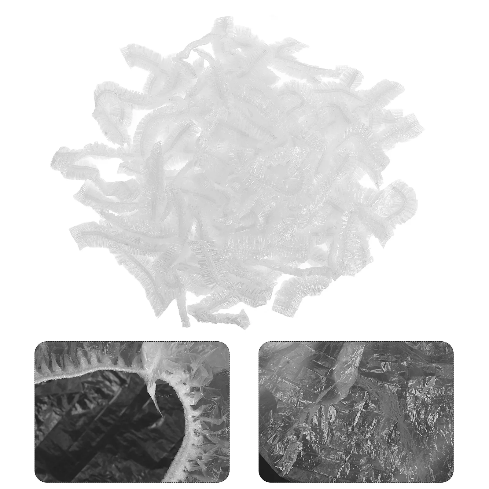 

100pcs Plastic Covers For Kitchen Container Clear Stretch Elastic Elastic Storage Bowl Cover Food Storage Covers Outdoor Party