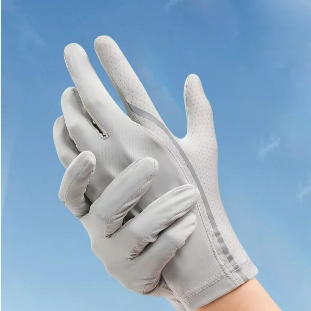 Новые перчатки из ледяного шелка с сенсорным экраном, высокоэластичные дышащие солнцезащитные перчатки, нескользящие анти-УФ-варежки для вождения, езда на велосипеде