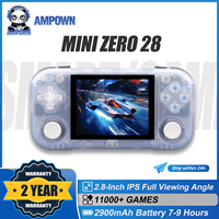 AMPOWN Mini Zero 28 Handheld Game Players Consoles 2900mAh 2.8 Inch IPS OCA Viewing Angle Portable Retro Video Game Android Gift