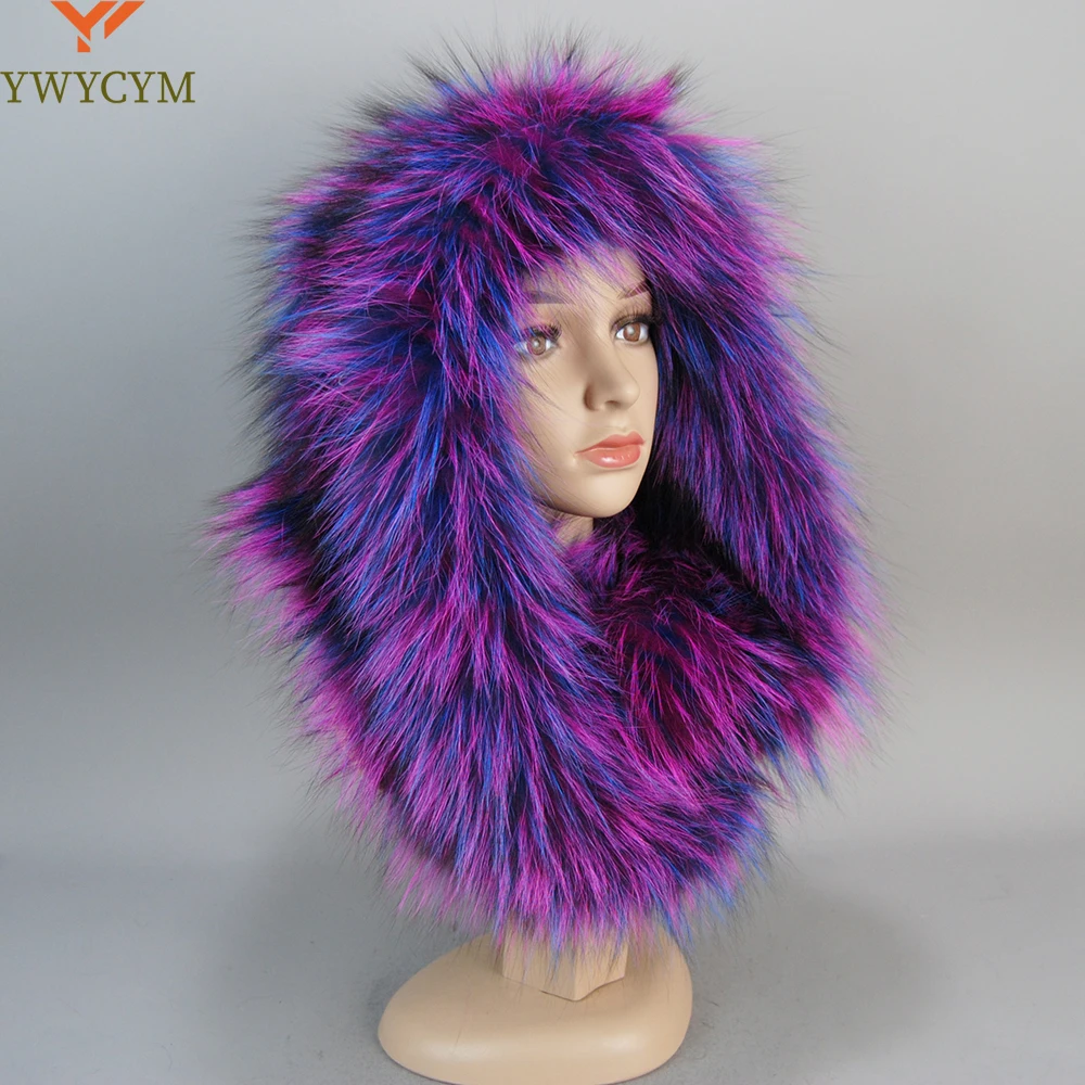 Hot Sell Winter Women Natural Fox Fur Hats&Scarves Lady Warm Fluffy Real Fox Fur Hat&Scarf Luxury Knit Genuine Fur Hooded Scarf