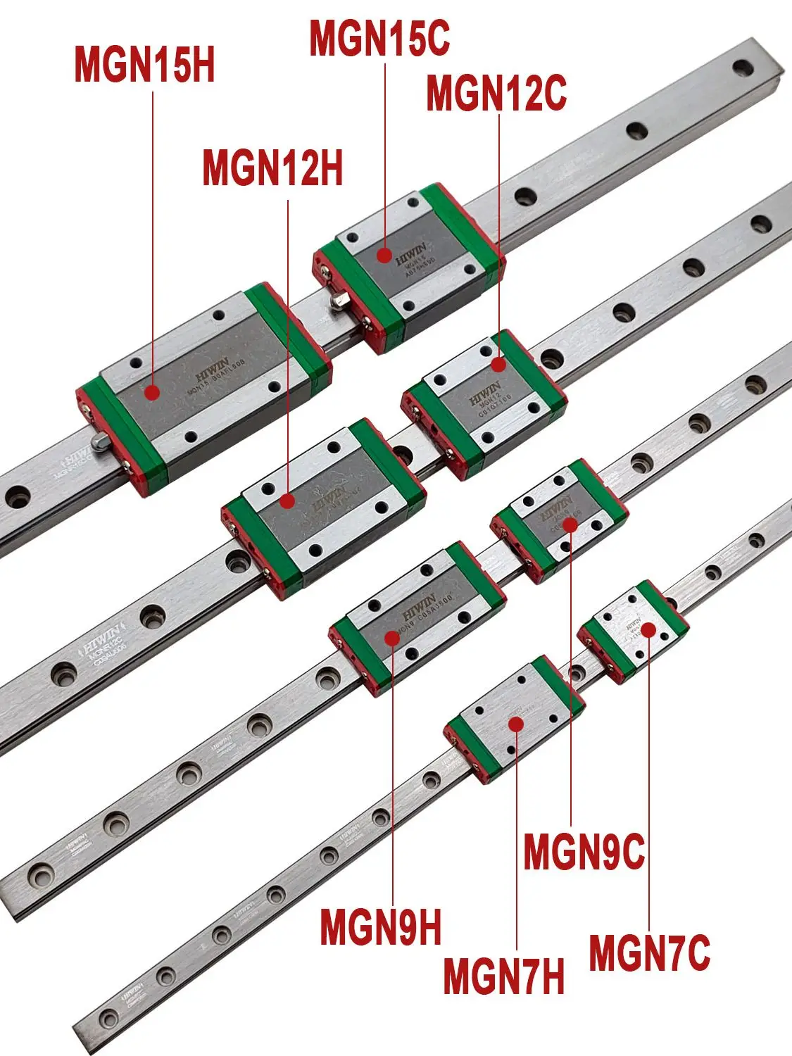 Imagem -03 - Hiwin-mini Transporte Linear do Bloco do Trilho do Guia Impressora Mgn12h Mgn9h Mgn12c Mgn15c Mgn7h Mgn9h Mgn12h Mgn15h 3d Parte Cnc Original