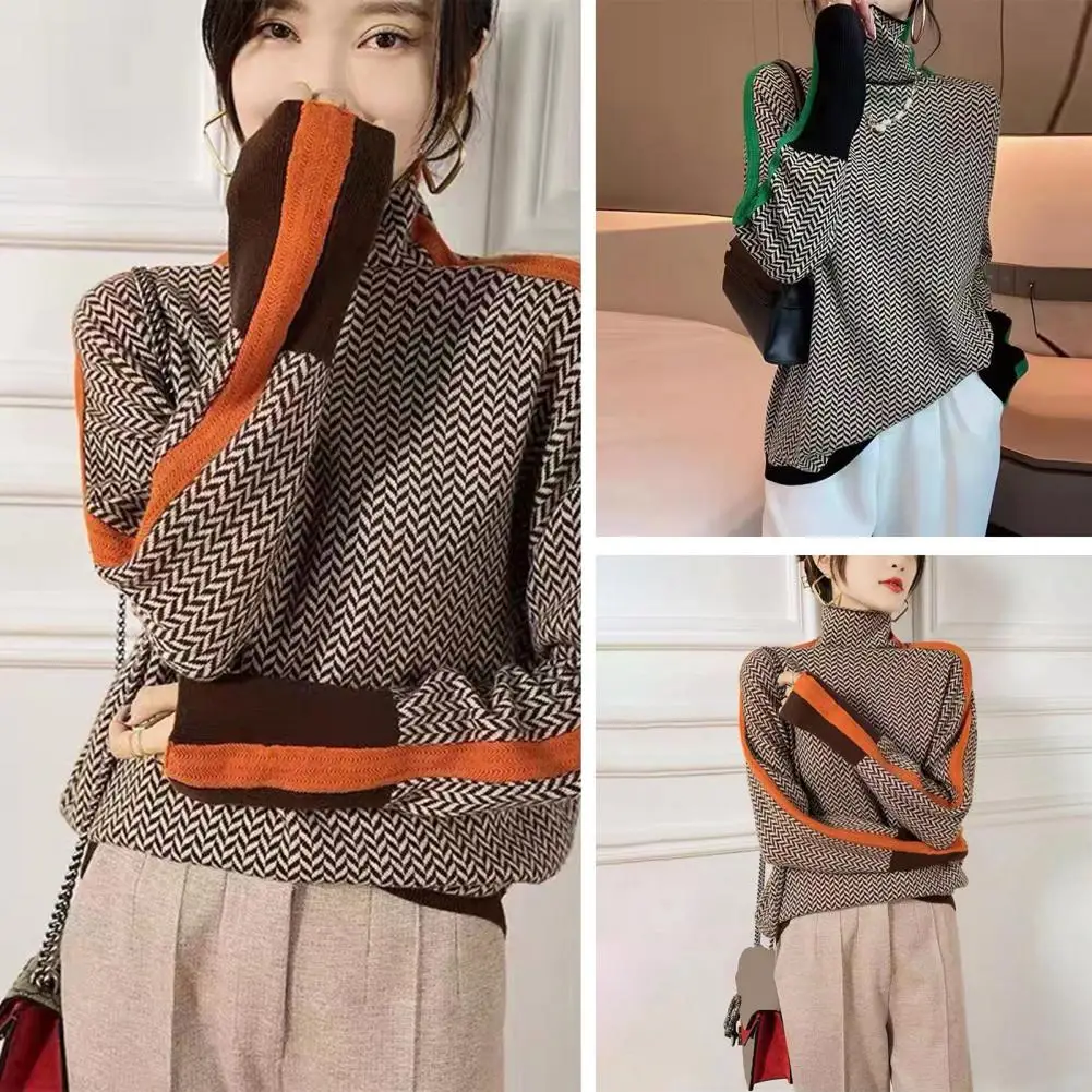 Pullover Sweater European High-end Quality Color Colored Characters Wool Bottoming Shirt Female Autumn And Winter Sweater