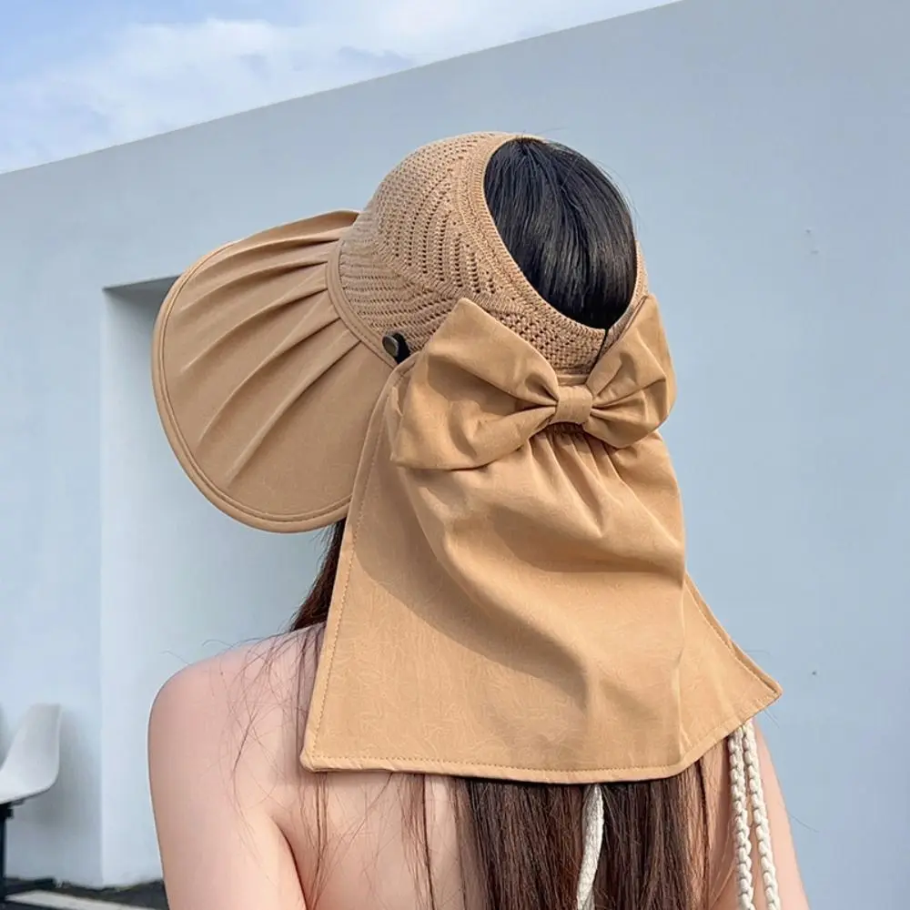 مع شال قابل للإزالة صياد قبعة واسعة حافة الأشعة فوق البنفسجية حماية الصيف قبعة الشمس فارغة أعلى عارضة في الهواء الطلق قبعة بواقٍ للشمس السفر الشاطئ