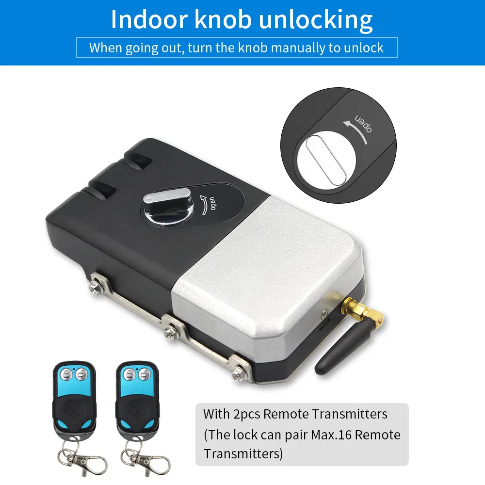 Imagem -03 - Tuya Inteligente Invisível Bloqueio Inteligente Elétrico sem Fio com 433m Remoto Tiger Lock Mais Bluetooth Gateway para Wi-fi App Ble Controle Remoto