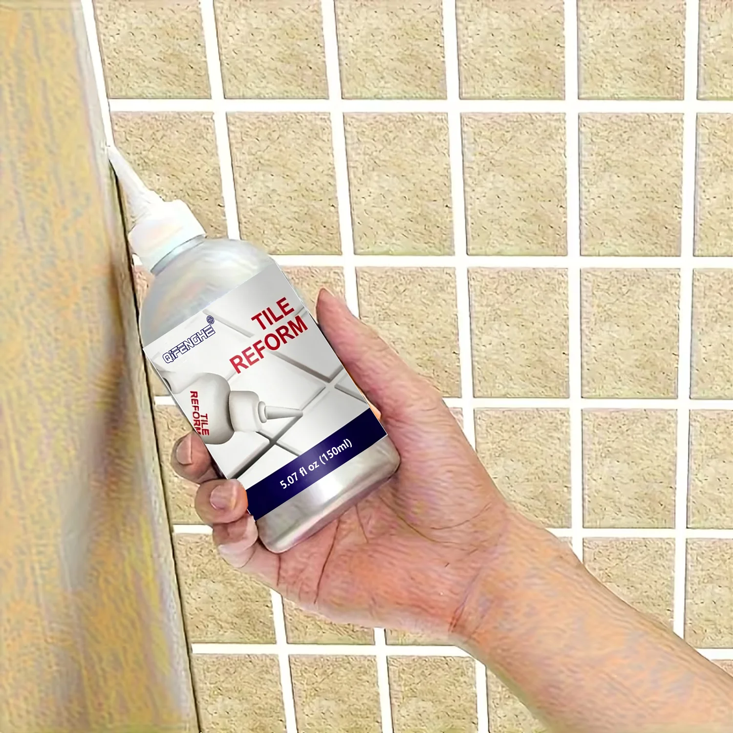 Tile Reform Grout Repair Pen, Waterproof Tile Gap Filler, Mildew Resistant Tile Seam Refinisher for Bathroom Kitchen Floor Wall image 3
