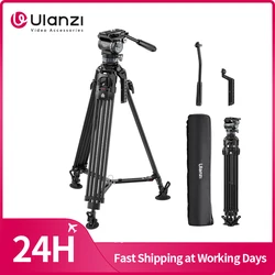 Ulanzi Video Fast Heavy Duty Carbon Fiber / Aluminum Tripod with Fluid Head Quick Release Plate Professional Video Tripod