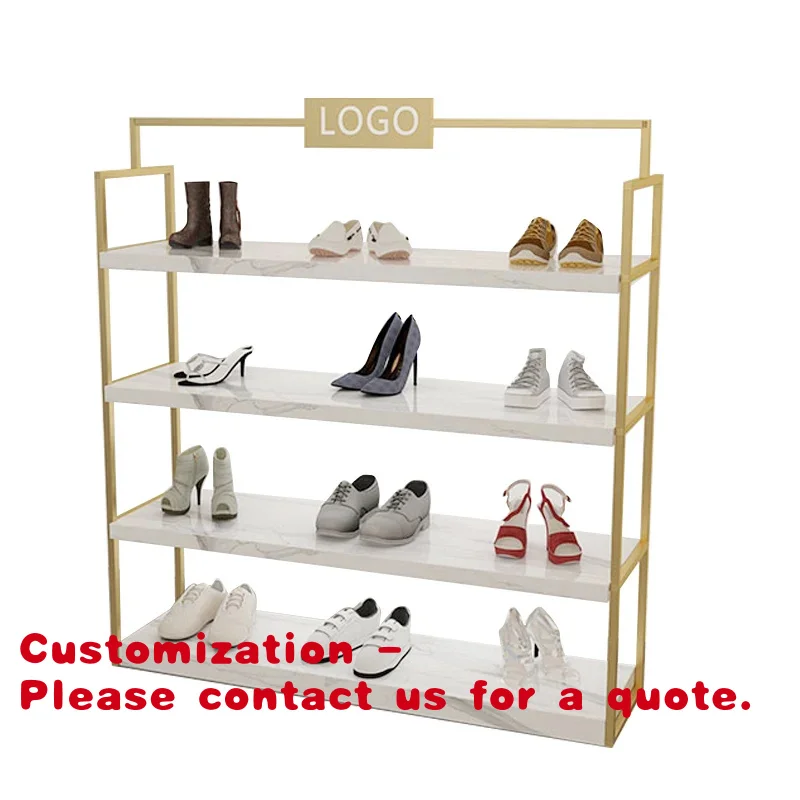 

Customize.Custom Shoe Shop Decorative Display Stand Stainless Steel Storage Shelf Floor Showcase Shelf Children's Island Sh