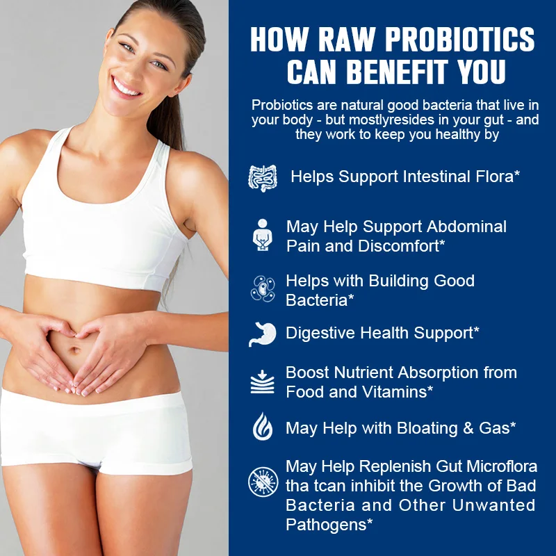 BEWORTHS Probiotic Capsules Help Relieve Bloating and Gas Support Digestive Health Support Abdominal Pain and Discomfort