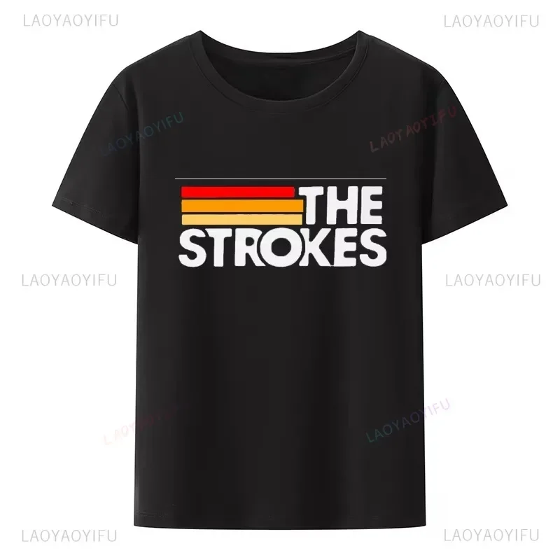 The Strokes Merch Casual T Shirt The Strokes Band Music Rock Slow Killer The Move on Fashion Cotton T-shirt Men Streetwear