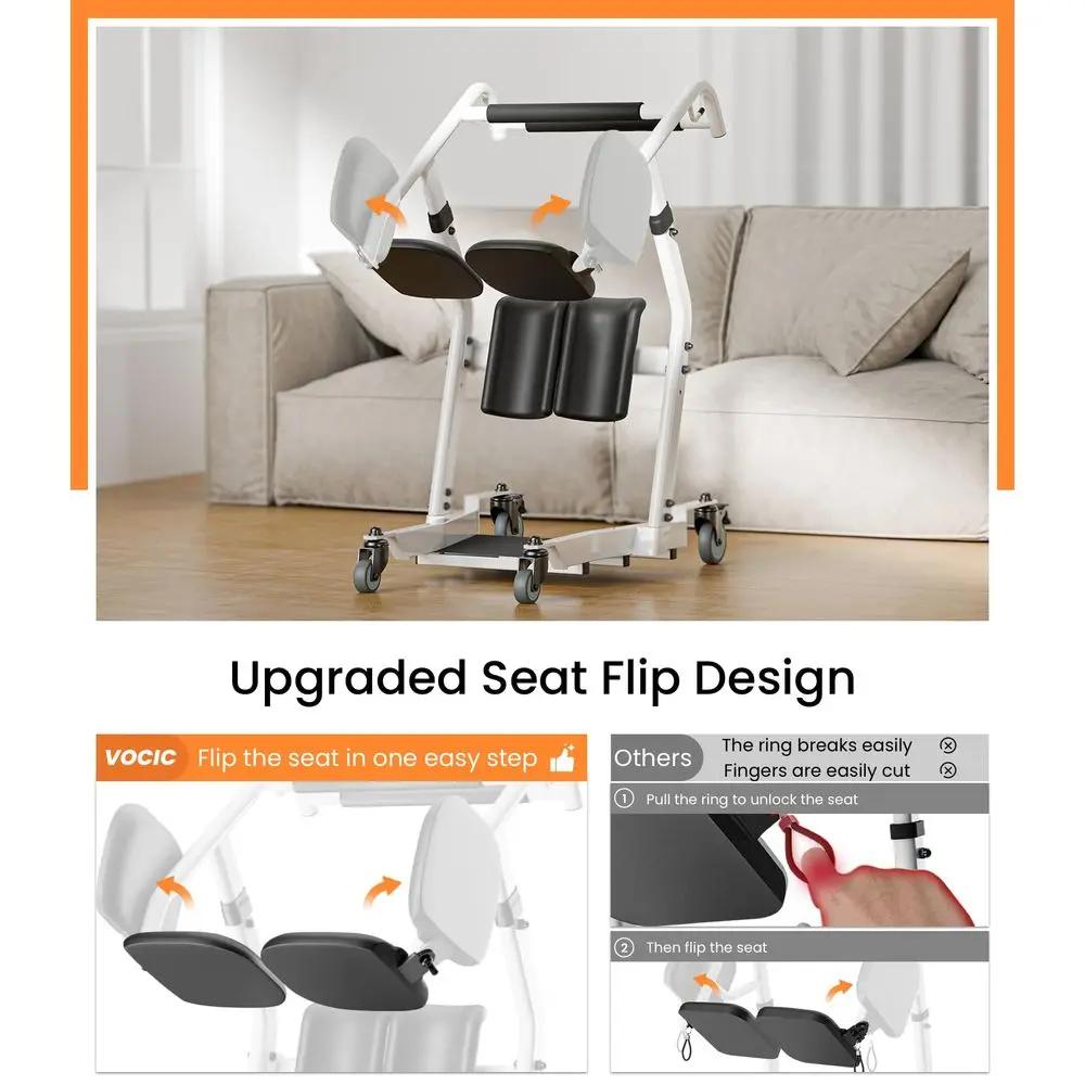 

Sit to Stand Lift, OneStep Stand Assist Lift for Elderly, Patient Lift Chair Transport Unit with Wheels, Fall Prevention amp Mu