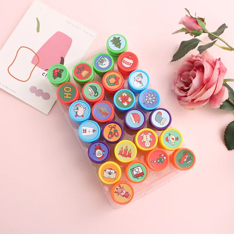 10/26PCS Cartoon Weihnachten Stempel Santa Schneemann Stempel Kinder Favor Geburtstag Geschenk