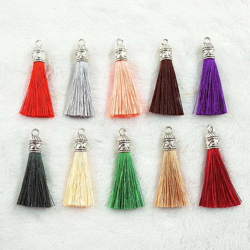 10/20pcs 4cm Tassel Silk Tassels Brush Charms DIY Making Tassels Pendant Jewelry Making Accessories Supplies For Jewelry