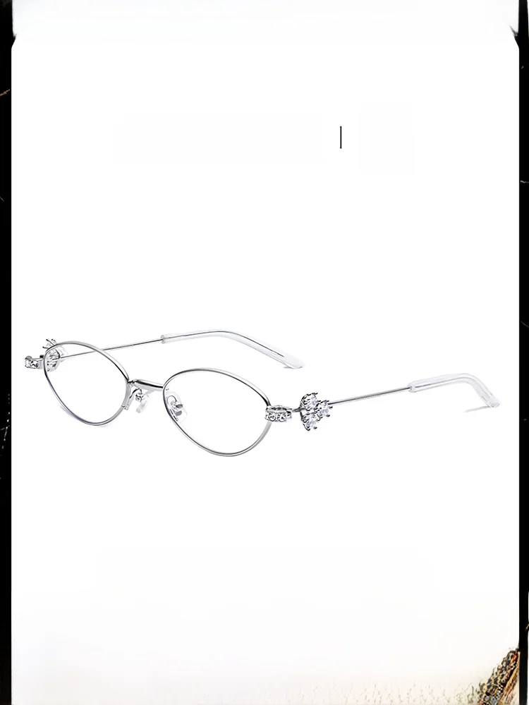 

Ultra-Light Metal Oval Frame Eyeglasses Women's Sle Evil Pet Jewelry Series GM Carat Anti-Blue Light Optical Glasses