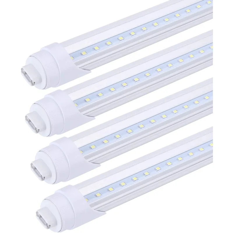 

R17D /HO 8-футовый светодиодный светильник, 45 Вт (100 Вт, эквивалент), 6000 К (супер яркий белый), прозрачная крышка, двустороннее питание, мгновенное включение