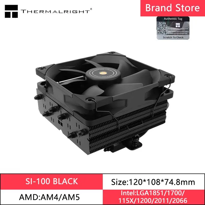 

Thermalright SI-100 6 тепловых трубок, кулер для процессора, 6 AGHP, охлаждающий вентилятор для ПК, радиатор для LGA1700 1200 115X 2011 AMD AM4 AM5