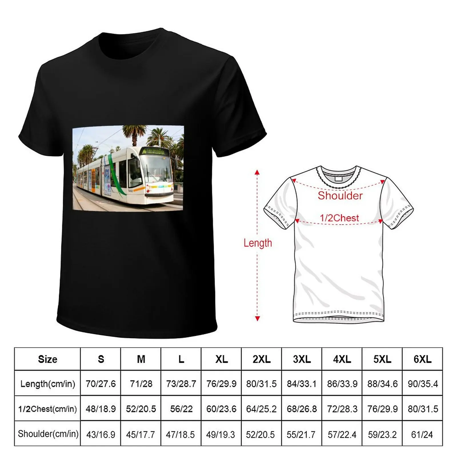 Melbourne city tram, Victoria, Australia 4 T-Shirt Casual Breathable Short Sleeve Top