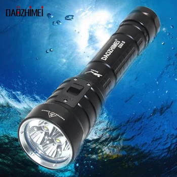 8000 Lumens DX4S ไฟฉาย LED IPX8 กันน้ํา Professional DIVER Light 4x L2 ใต้น้ําทํางาน Scuba โคมไฟ
