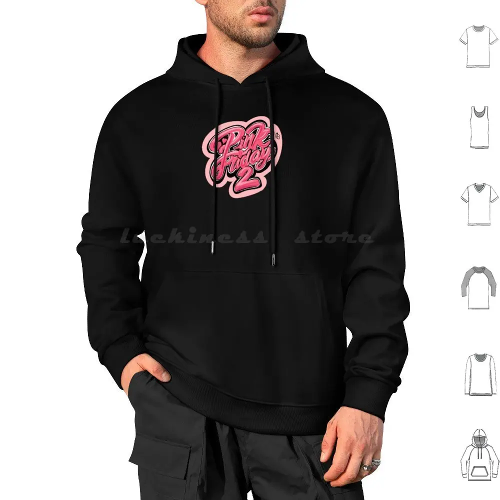 Pink Friday 2 Hoodies Long Sleeve Pink Friday Barbs Nicki Minaj Hearts Pink Cute Calligraphy