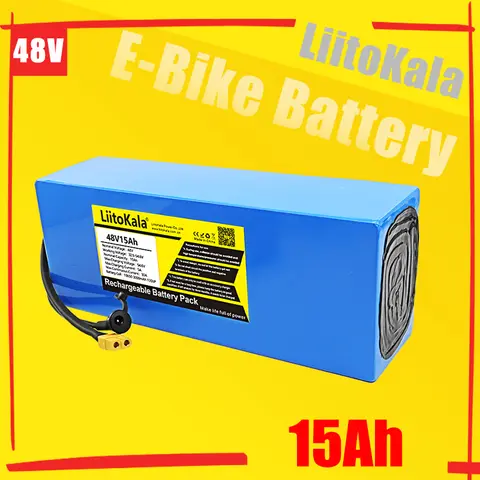 LiitoKala 18650 전기 자전거 배터리 팩, 리튬 이온 배터리 팩, 자전거 스쿠트 변환 키트, bafang 1000W XT60 플러그, 54.6V 충전기, 48V15Ah