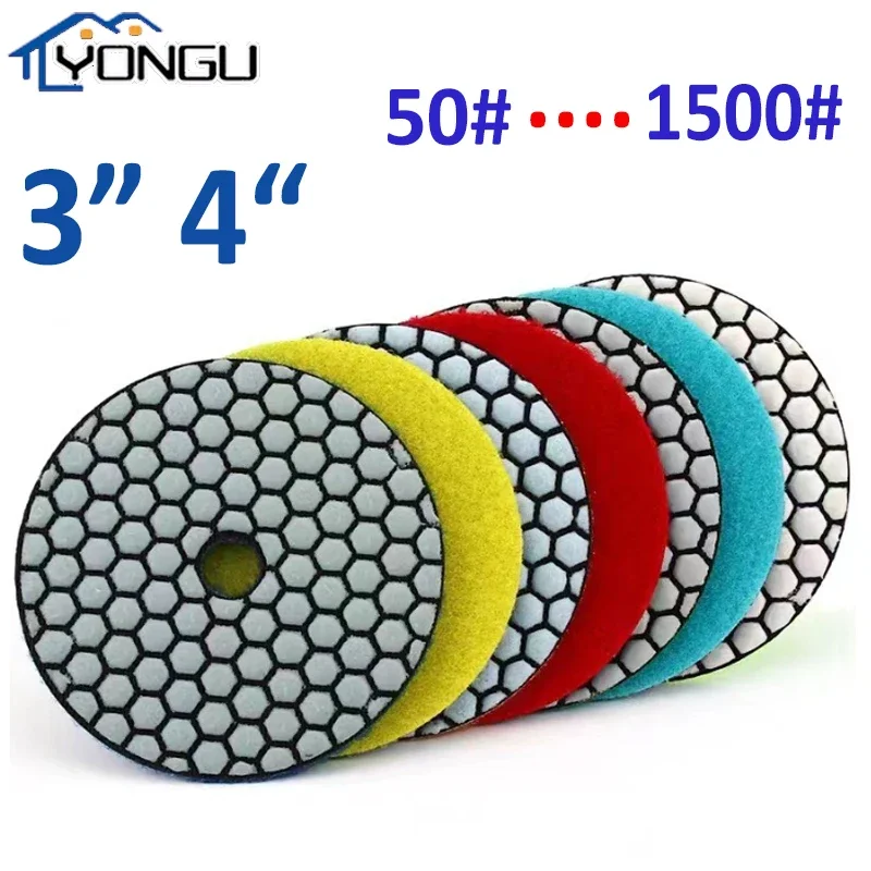 3/4Inch Diamond Dry Polishing Pad Flexible Resin Sanding Disc For Marble Granite Glass Stone Polishing