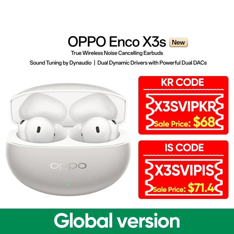 Audífonos Inalámbricos OPPO Enco X3s con Cancelación de Ruido, Hasta 45 Horas de Reproducción, Llamadas Claras, Bluetooth 5.4, LHDC 5.0, IP55