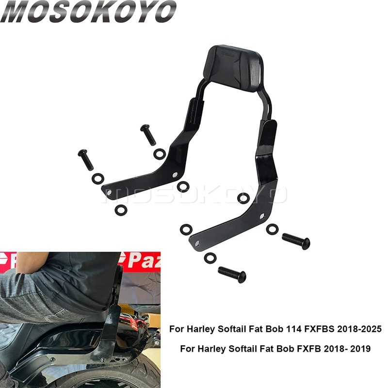 

Club Style Motorcycle Sissy Bar Passenger Backrest PU Pad Back Rest For Harley Softail Fat Bob FXFBS FXFB Backrests Kits 2018-25