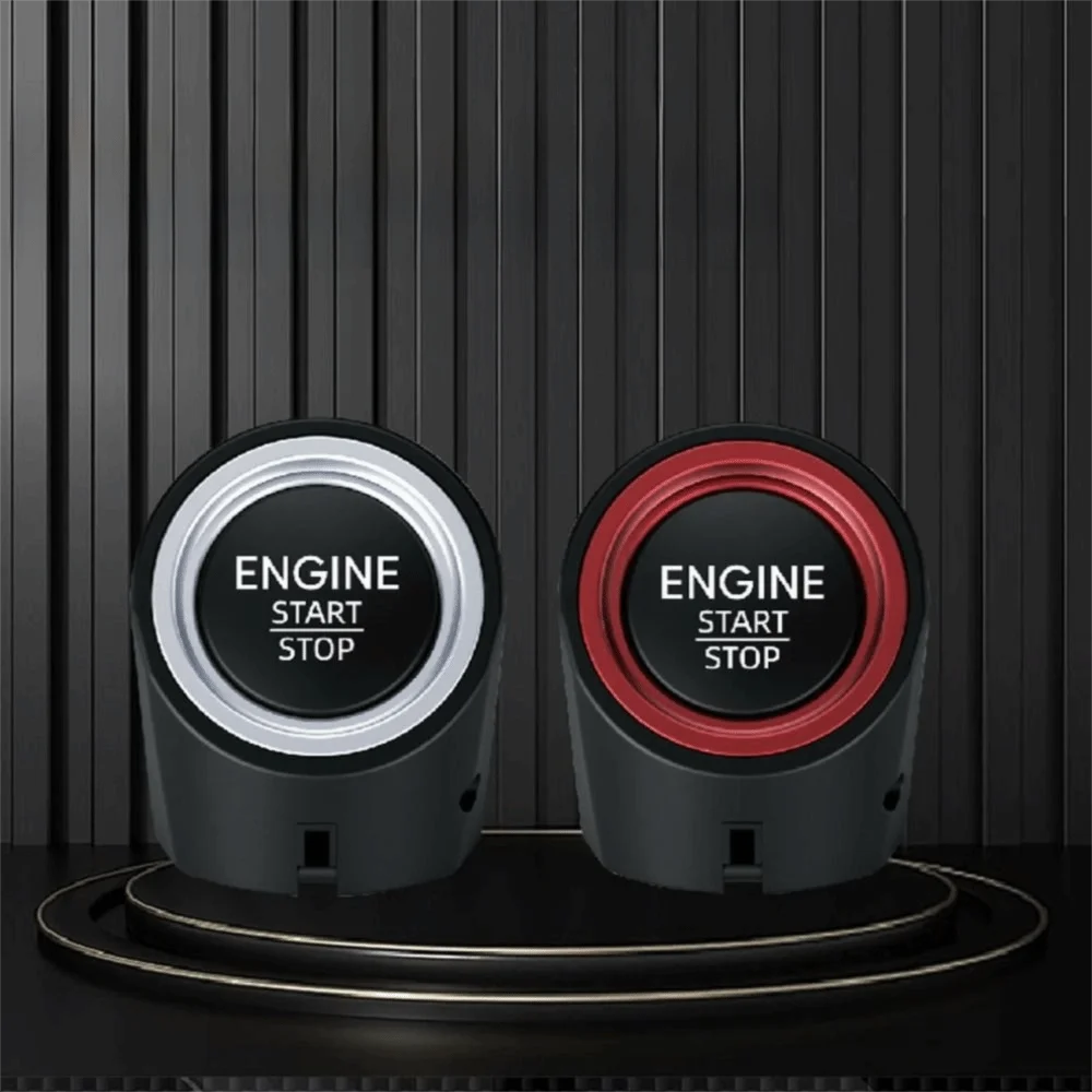 Cartoon Simulation Car Engine Ignition Sound Keychain Button Press Sturdy Metal Key Ring Sound Effect Pendant Connecting Chain