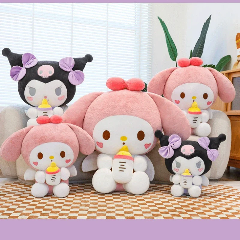 Il nuovo biberon di Sanrio Kuromi Angel Doll Cuscino Peluche Bambola Giocattolo Salsa Compleanno per bambini Regalo a sorpresa di Natale