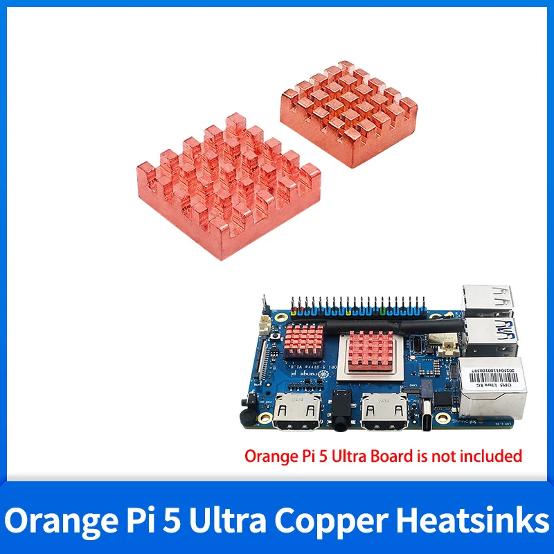 

Copper Heatsinks for Orange Pi 5 Ultra Passive Cooling Pad Pure Copper Radiator for OPi 5 Ultra Development Board