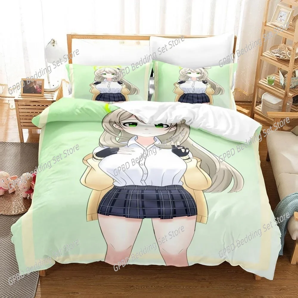 

Game Sexy Girls Blue Archive 3D Bedding Set Duvet Cover Pillowcases Single Twin Full Queen King Size Home Decor Quilt Boys Gift