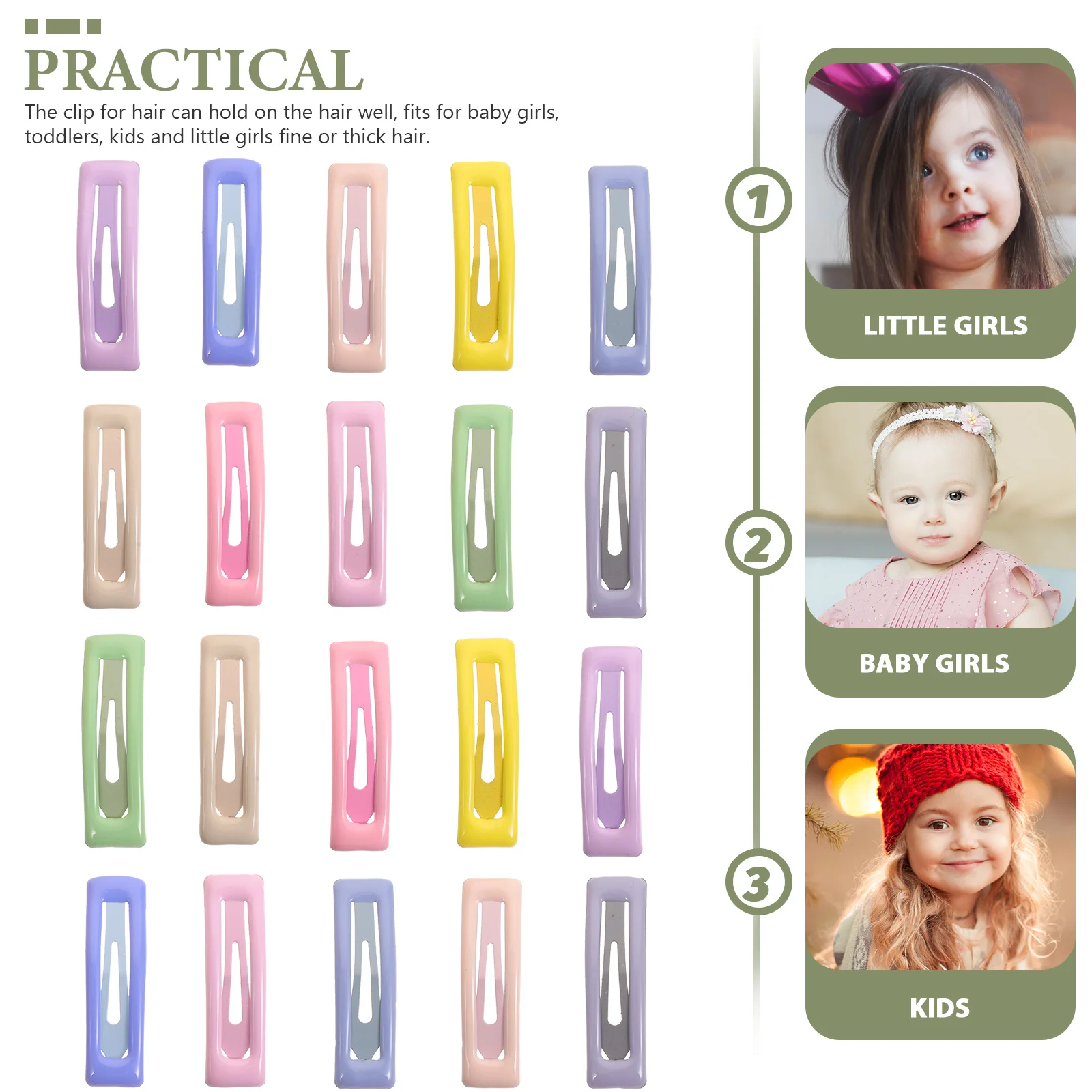 

2 Clips per Pack Children Hairpin Cream Color Drip Oil Lovely Shape Girls Hair Accessories Toddler Thick