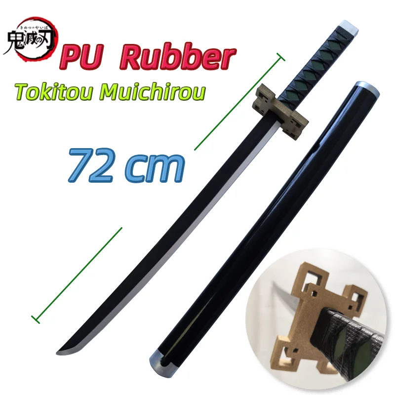 72cm Demon Slayer 1:1 Swords Tanjirou Zenitsu Katana Swords Killer Devils Real PU Japanese Anime Cosplay Prop Toy Gifts